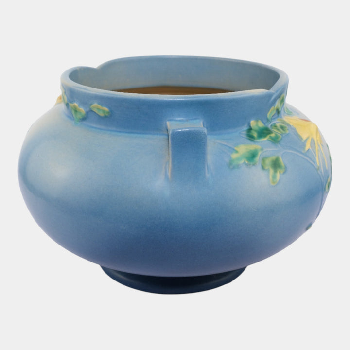 Roseville Columbine Blue 1941 Vintage Pottery Jardiniere For Pedestal 655-8 - Just Art Pottery