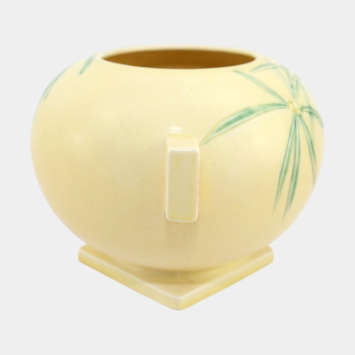 Roseville Dawn Yellow 1937 Vintage Art Deco Pottery Ceramic Pedestal Bowl 316-6