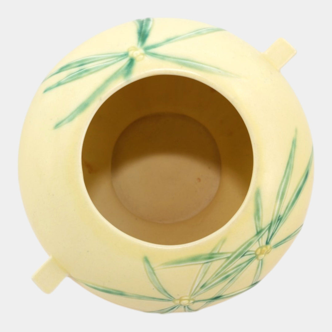 Roseville Dawn Yellow 1937 Vintage Art Deco Pottery Ceramic Pedestal Bowl 316-6