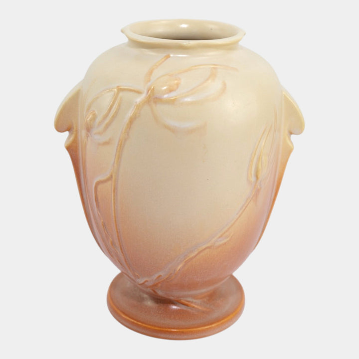 Roseville Teasel 1938 Ivory Pink Vintage Art Deco Pottery Ceramic Vase 884-8
