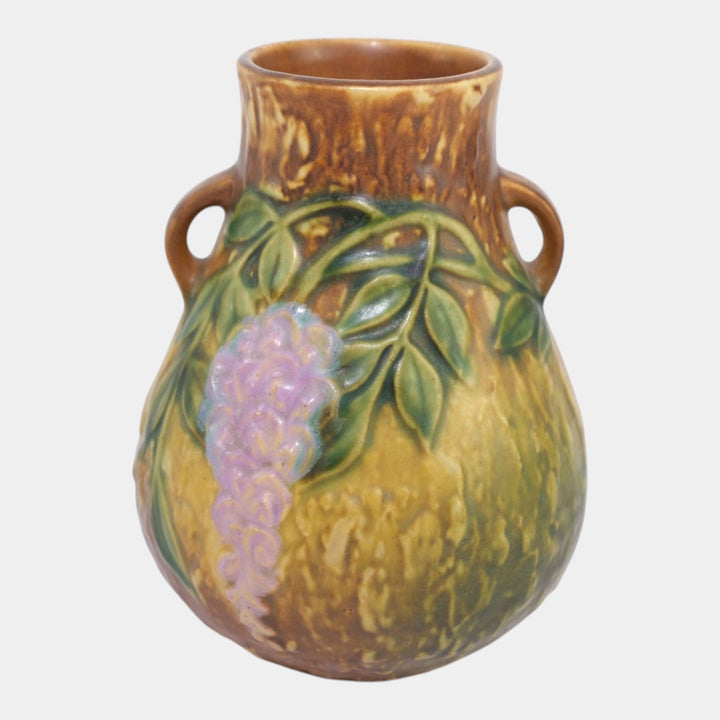 Roseville Wisteria Tan 1933 Vintage Arts And Crafts Pottery Ceramic Vase 631-6