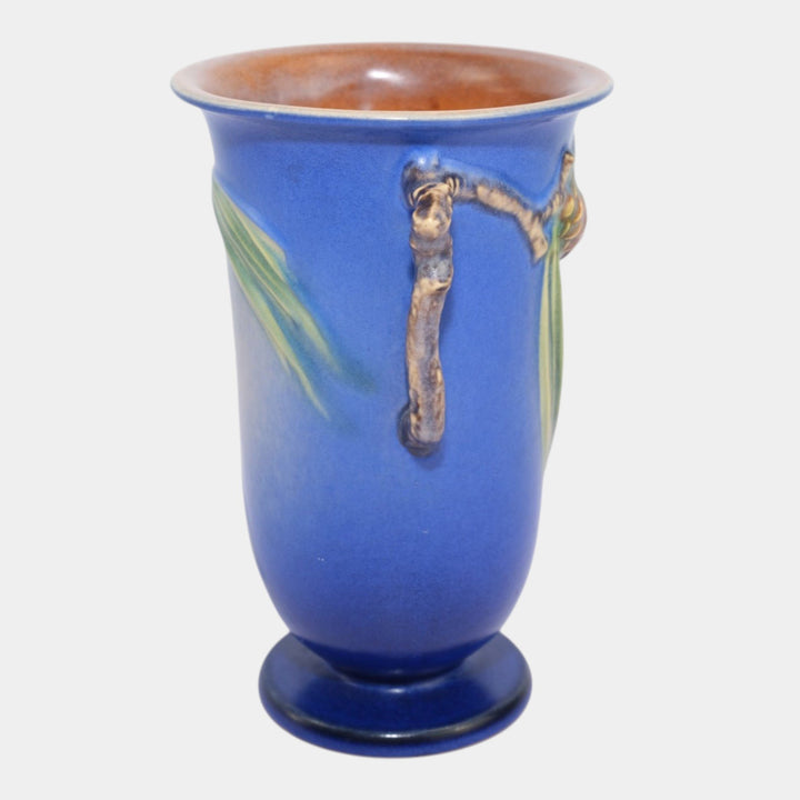 Roseville Pine Cone Blue 1936 Vintage Art Pottery Ceramic Vase 907-7