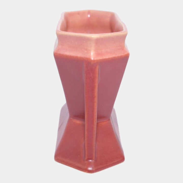Roseville Futura Red 1928 Vintage Art Deco Pottery Ceramic Two Pole Vase 85-4