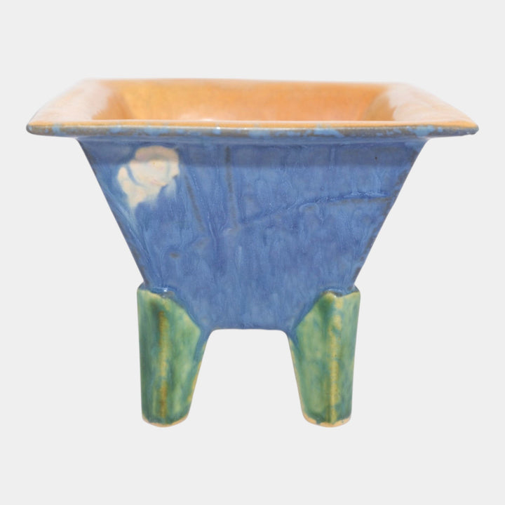 Roseville Futura Blue 1928 Vintage Art Deco Pottery Ceramic Hibachi Vase 198-5