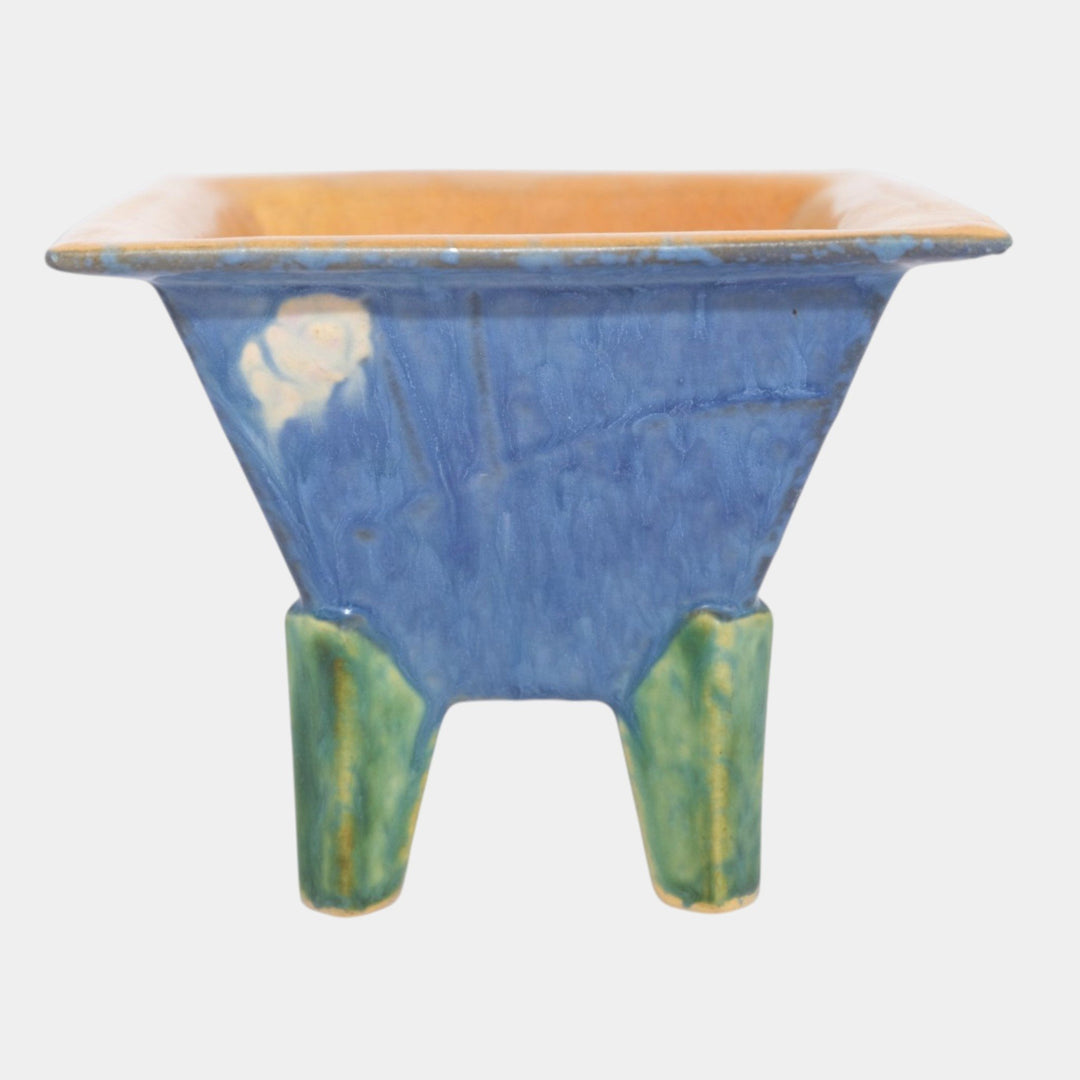 Roseville Futura Blue 1928 Vintage Art Deco Pottery Ceramic Hibachi Vase 198-5