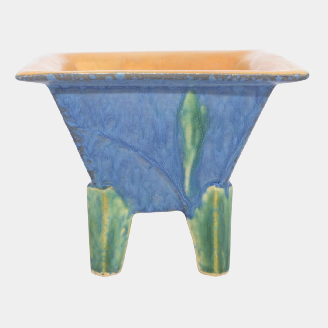 Roseville Futura Blue 1928 Vintage Art Deco Pottery Ceramic Hibachi Vase 198-5