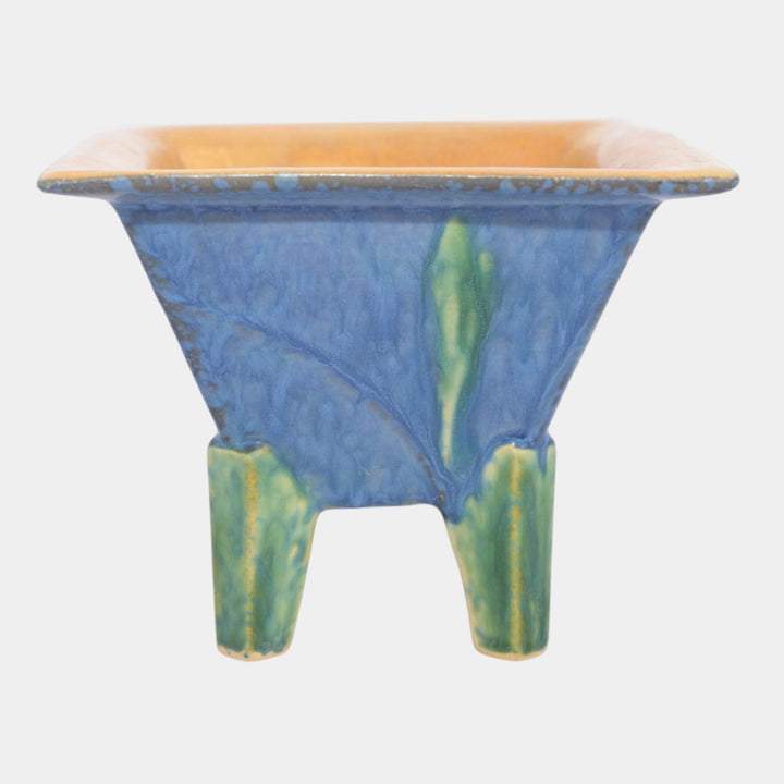 Roseville Futura Blue 1928 Vintage Art Deco Pottery Ceramic Hibachi Vase 198-5