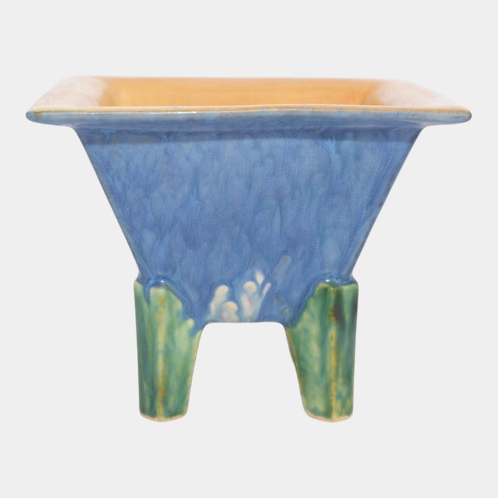Roseville Futura Blue 1928 Vintage Art Deco Pottery Ceramic Hibachi Vase 198-5