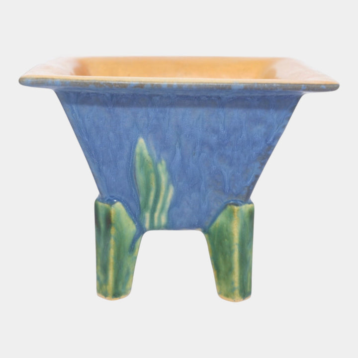 Roseville Futura Blue 1928 Vintage Art Deco Pottery Ceramic Hibachi Vase 198-5
