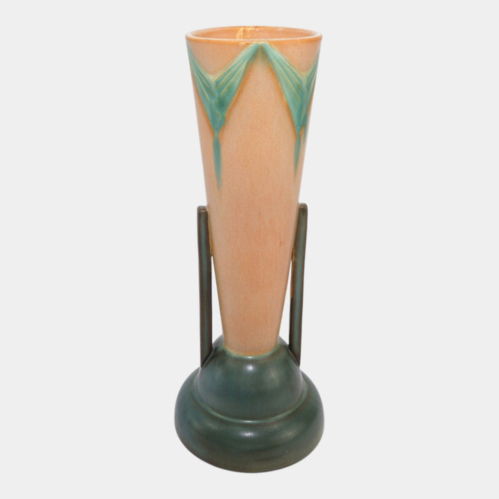 Roseville Futura Tan 1928 Vintage Art Deco Pottery Ceramic Table Leg Vase 410-12