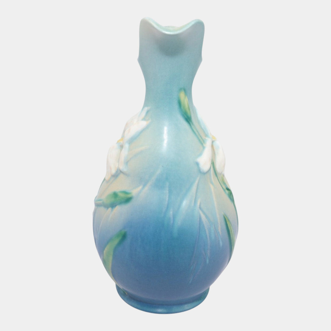 Roseville Iris Blue 1939 Vintage Art Deco Pottery Ceramic Ewer 926-10
