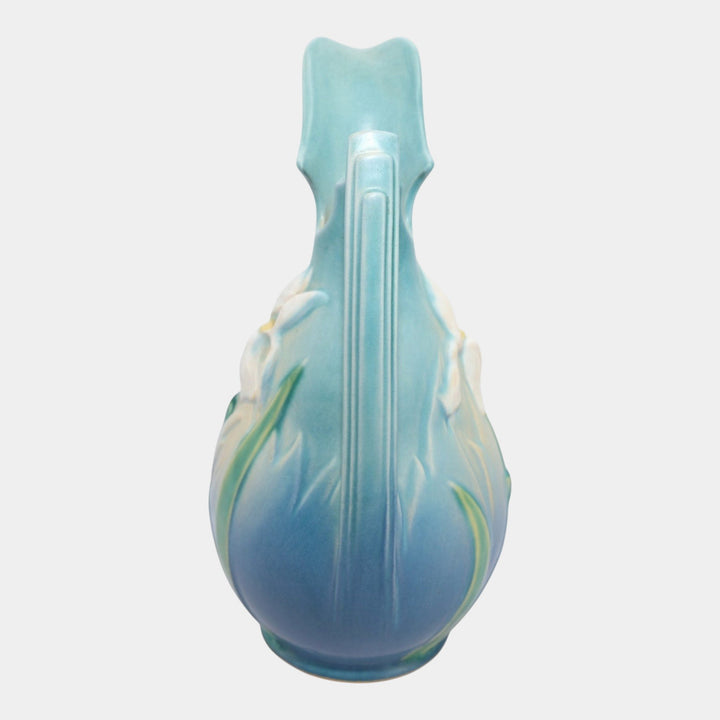 Roseville Iris Blue 1939 Vintage Art Deco Pottery Ceramic Ewer 926-10
