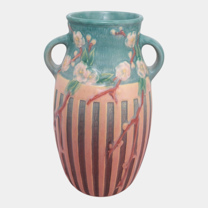 Roseville Cherry Blossom Pink 1933 Vintage Art Deco Pottery Ceramic Vase 626-10