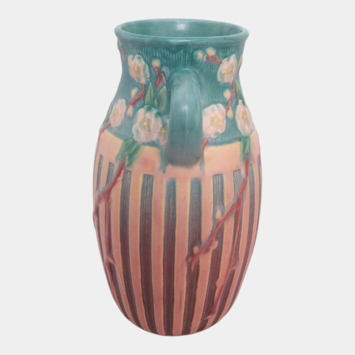 Roseville Cherry Blossom Pink 1933 Vintage Art Deco Pottery Ceramic Vase 626-10