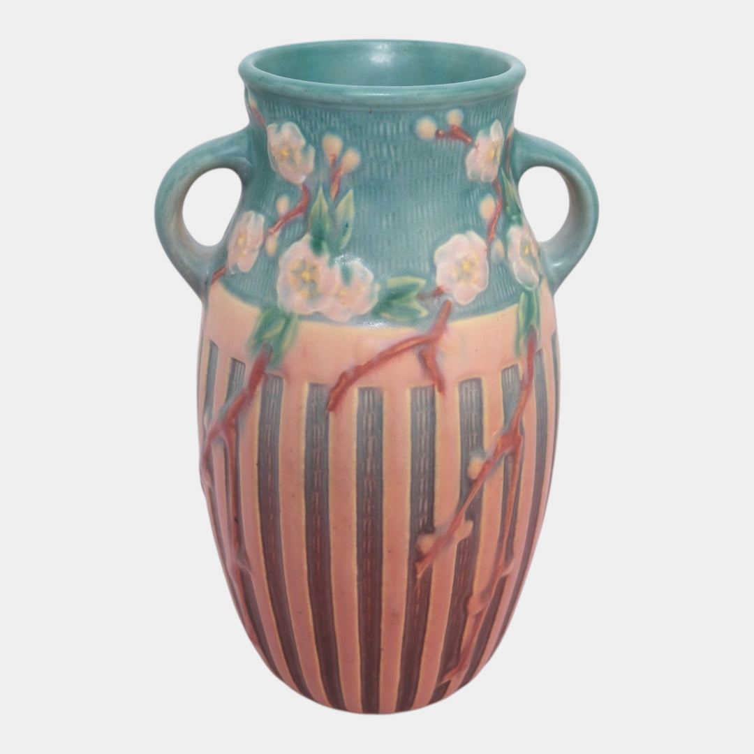 Roseville Cherry Blossom Pink 1933 Vintage Art Deco Pottery Ceramic Vase 626-10