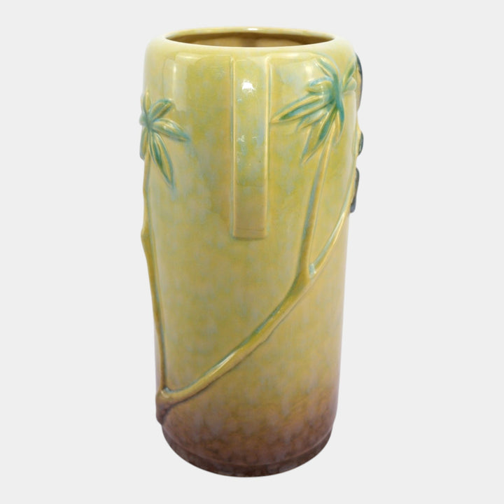 Roseville Wincraft Green 1948 Mid Century Modern Pottery Panther Vase 290-11 - Just Art Pottery