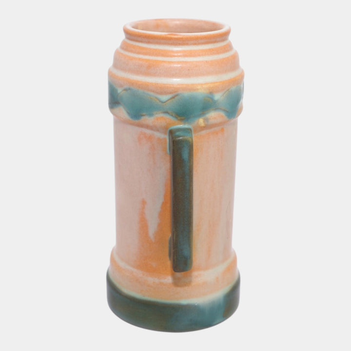 Roseville Futura Pink 1928 Vintage Art Deco Pottery Ceramic Beer Mug Vase 381-6 - Just Art Pottery