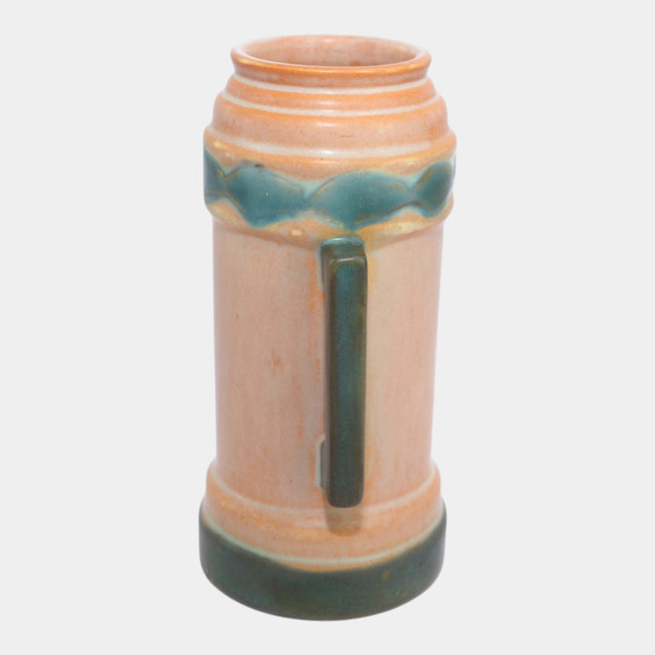 Roseville Futura Pink 1928 Vintage Art Deco Pottery Ceramic Beer Mug Vase 381-6 - Just Art Pottery