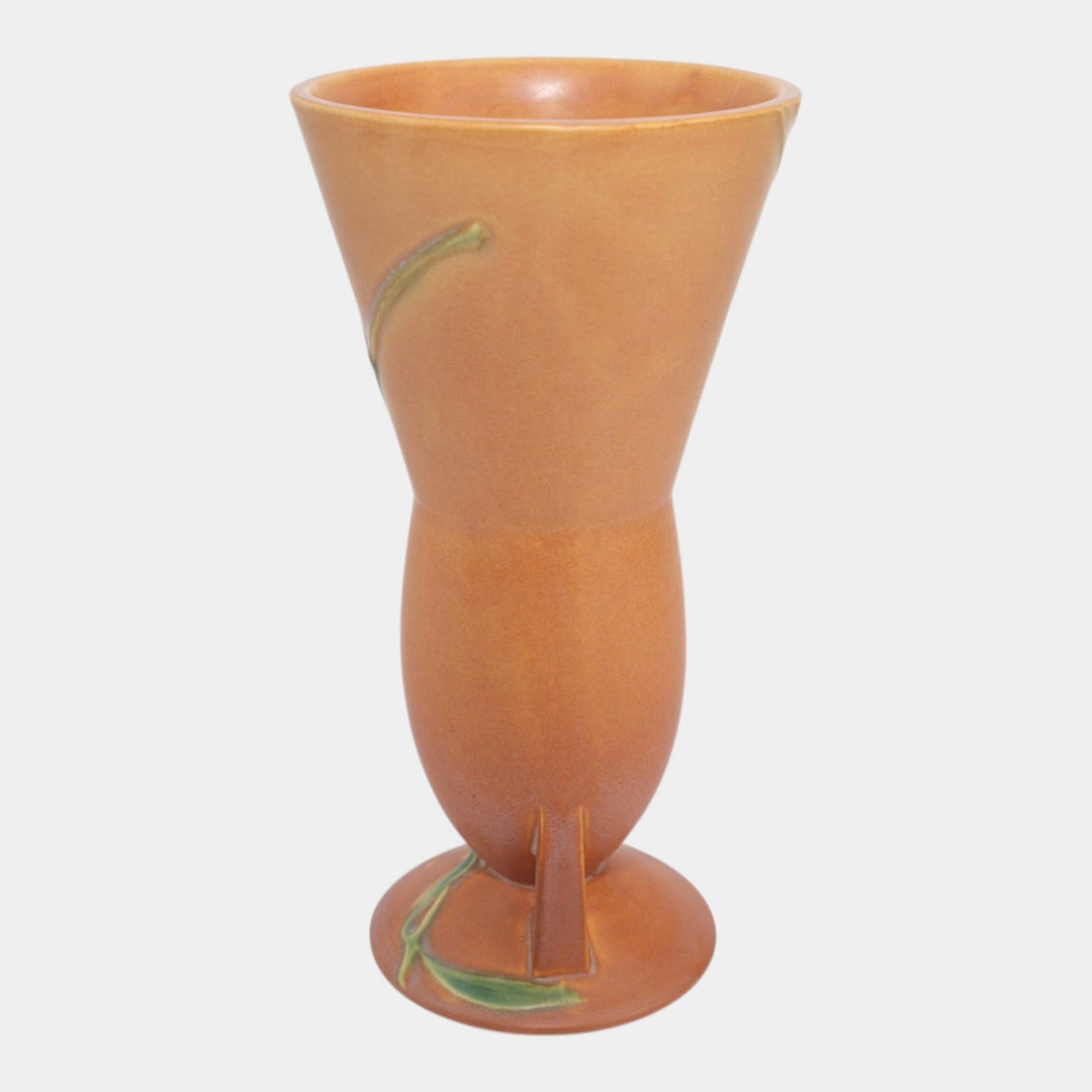 Roseville Futura Tan 1928 Vintage Art Deco Pottery Falling Bullet Vase 431-10