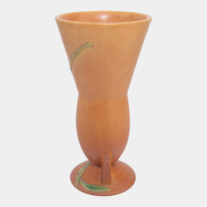 Roseville Futura Tan 1928 Vintage Art Deco Pottery Falling Bullet Vase 431-10