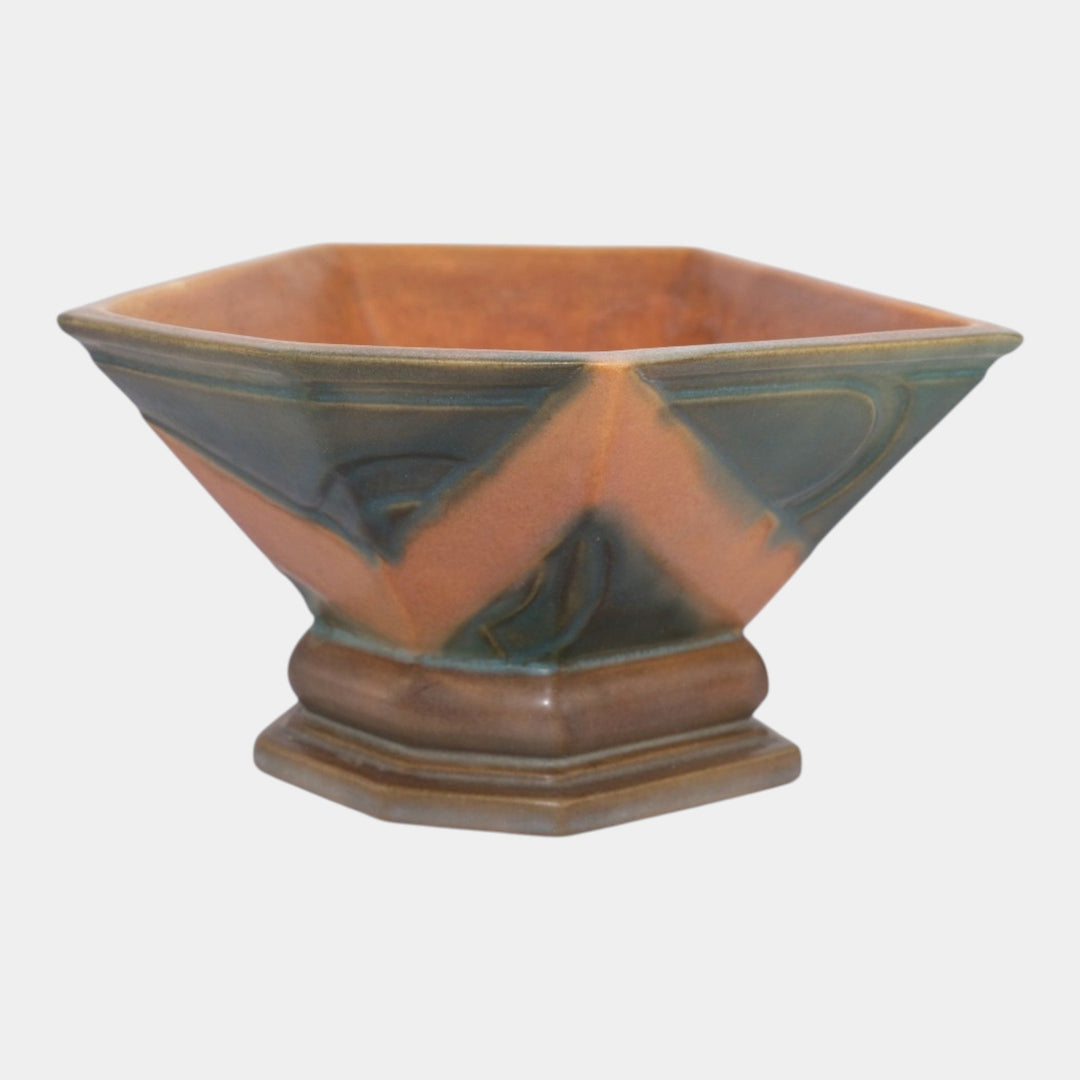 Roseville Futura Brown 1928 Vintage Art Deco Pottery Ceramic Aztec Bowl 188-8 - Just Art Pottery