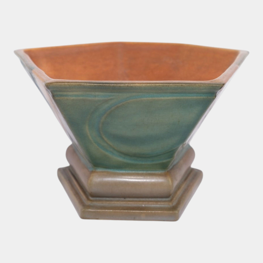 Roseville Futura Brown 1928 Vintage Art Deco Pottery Ceramic Aztec Bowl 188-8 - Just Art Pottery