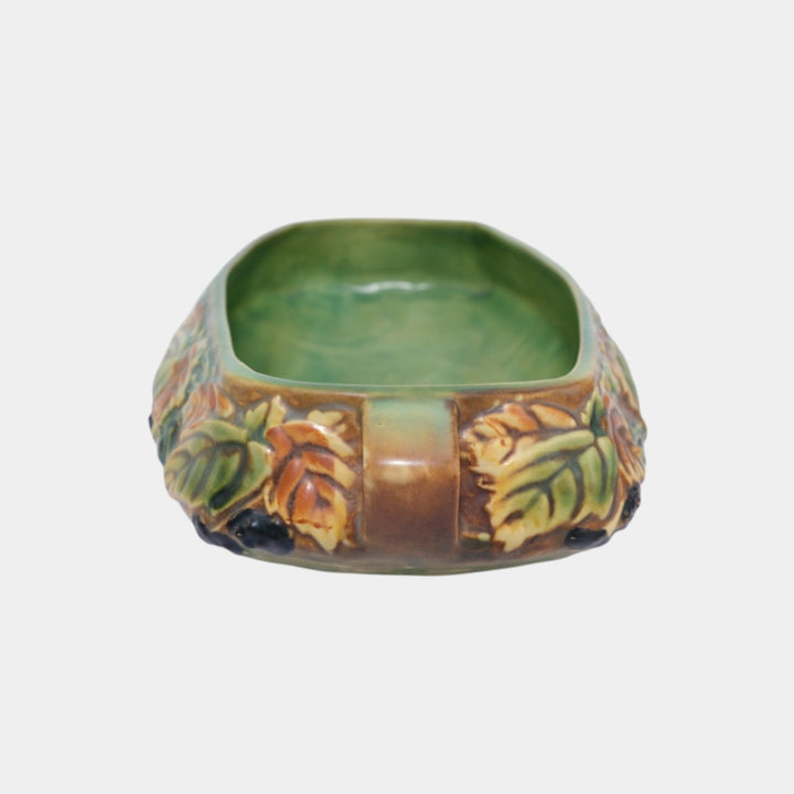 Roseville Blackberry Green 1932 Vintage Art Pottery Ceramic Console Bowl 228-10 - Just Art Pottery