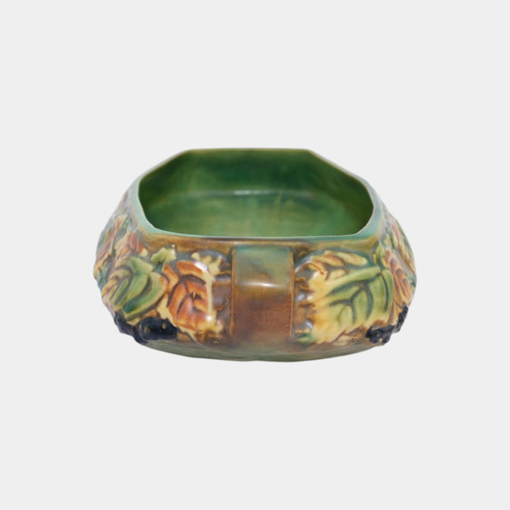Roseville Blackberry Green 1932 Vintage Art Pottery Ceramic Console Bowl 228-10 - Just Art Pottery