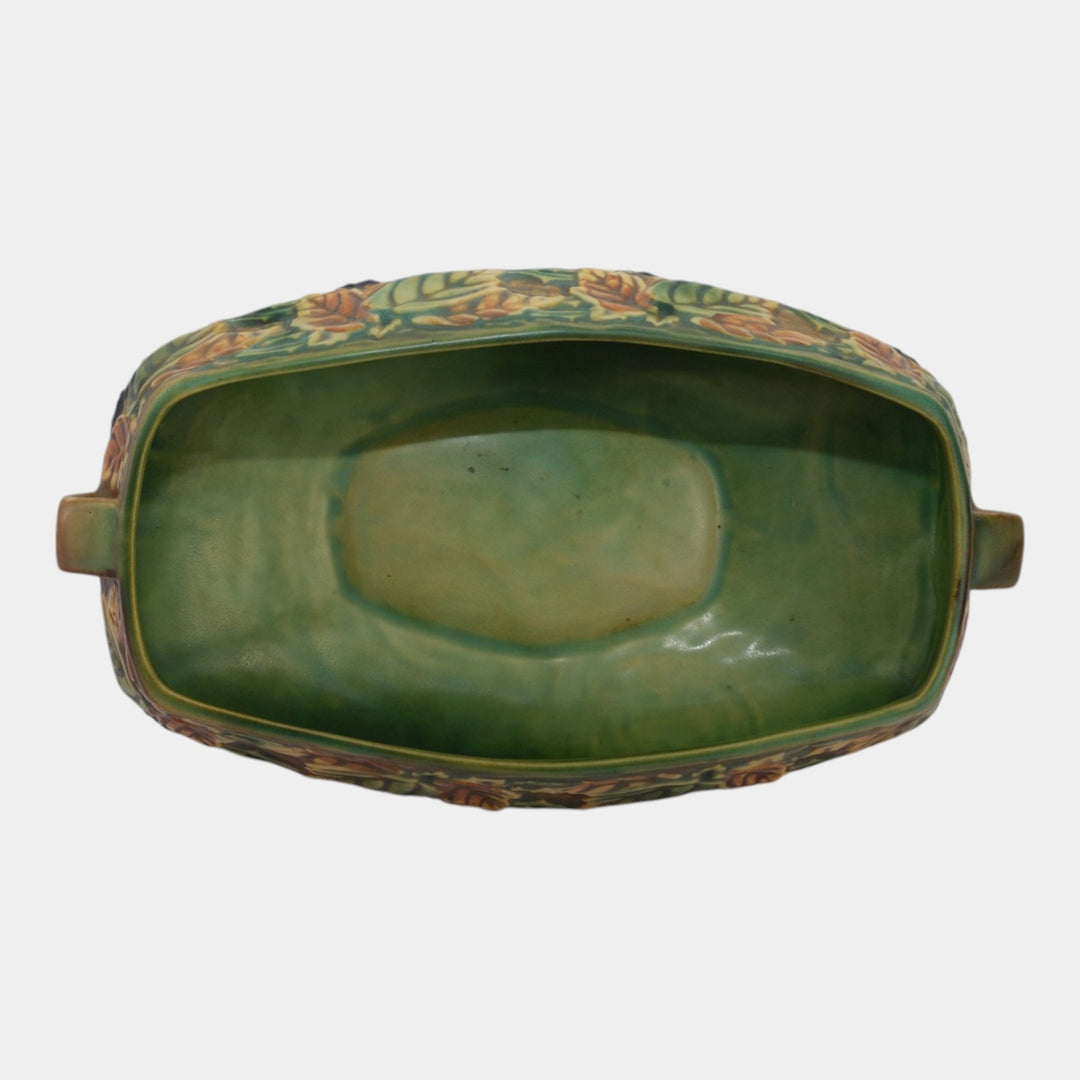 Roseville Blackberry Green 1932 Vintage Art Pottery Ceramic Console Bowl 228-10 - Just Art Pottery