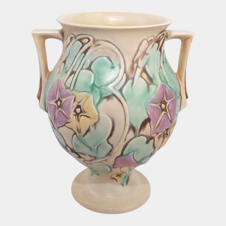 Roseville Morning Glory White 1935 Vintage Art Deco Pottery Ceramic Vase 728-9 - Just Art Pottery