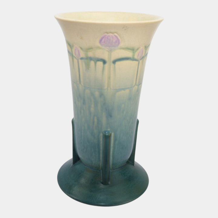 Roseville Futura 1928 Vintage Art Deco Pottery Purple Crocus Ceramic Vase 429-9