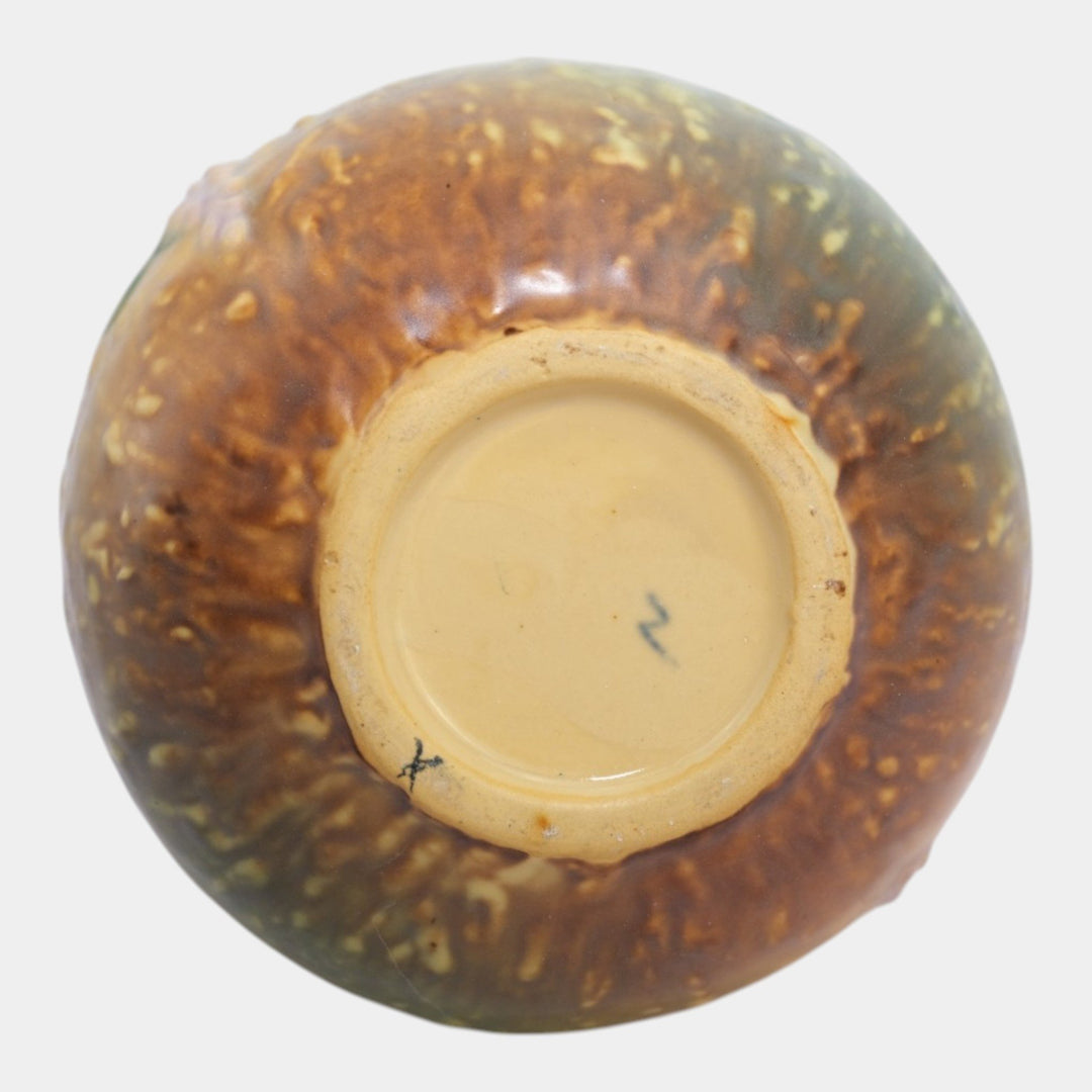 Roseville Wisteria Tan 1933 Vintage Arts And Crafts Pottery Ceramic Vase 638-9 - Just Art Pottery