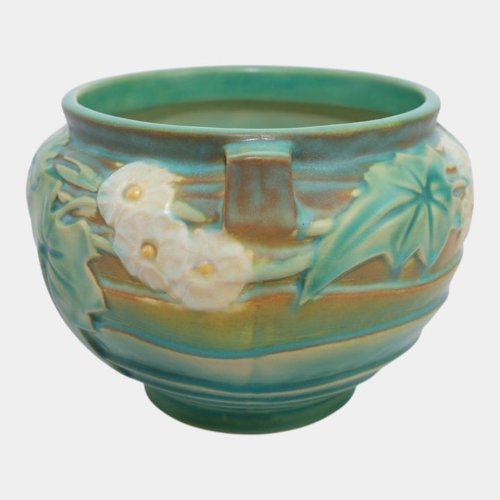 Roseville Luffa Green 1934 Vintage Art Pottery Jardiniere Planter 631-5 - Just Art Pottery
