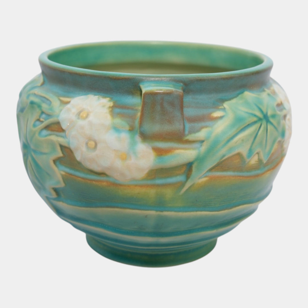 Roseville Luffa Green 1934 Vintage Art Pottery Jardiniere Planter 631-5 - Just Art Pottery