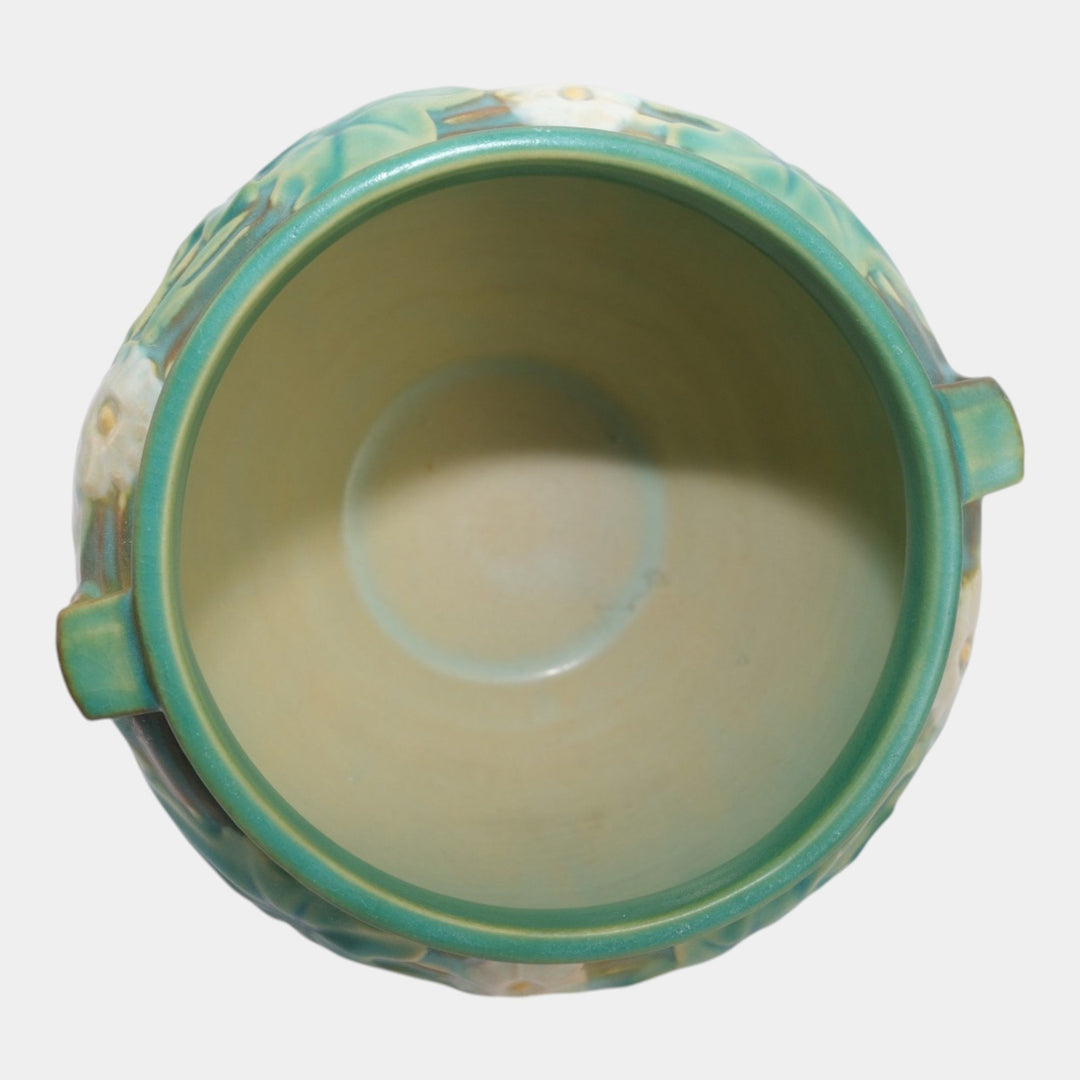 Roseville Luffa Green 1934 Vintage Art Pottery Jardiniere Planter 631-5 - Just Art Pottery