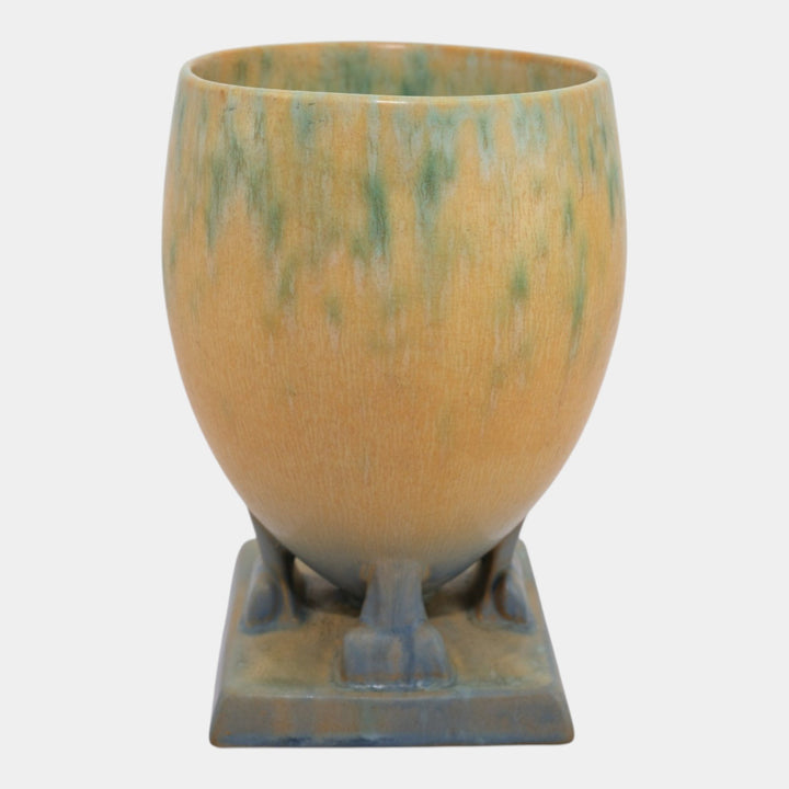 Roseville Futura Tan 1928 Vintage Art Deco Pottery Ostrich Egg Vase 400-7