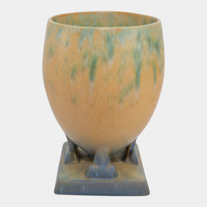 Roseville Futura Tan 1928 Vintage Art Deco Pottery Ostrich Egg Vase 400-7