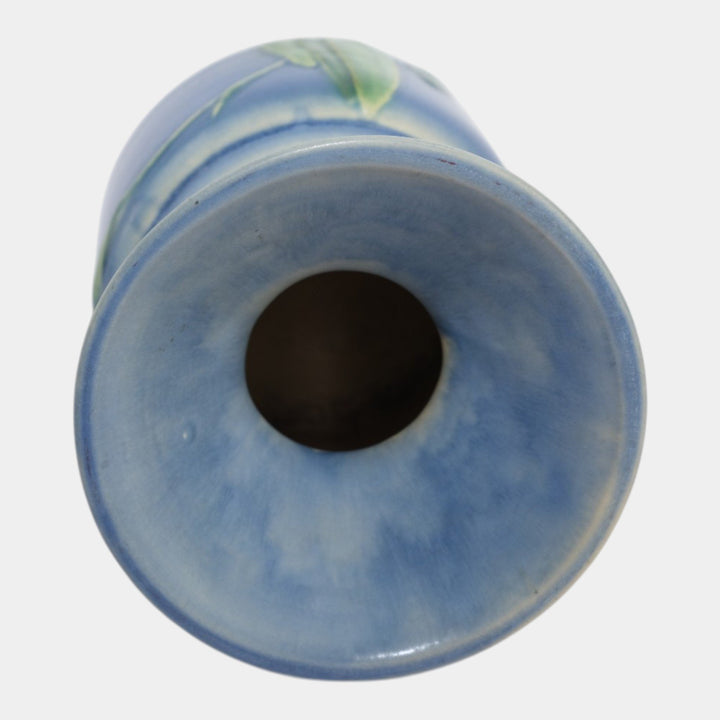 Roseville Futura Blue 1928 Vintage Art Deco Pottery Ceramic Spittoon Vase 403-7 - Just Art Pottery