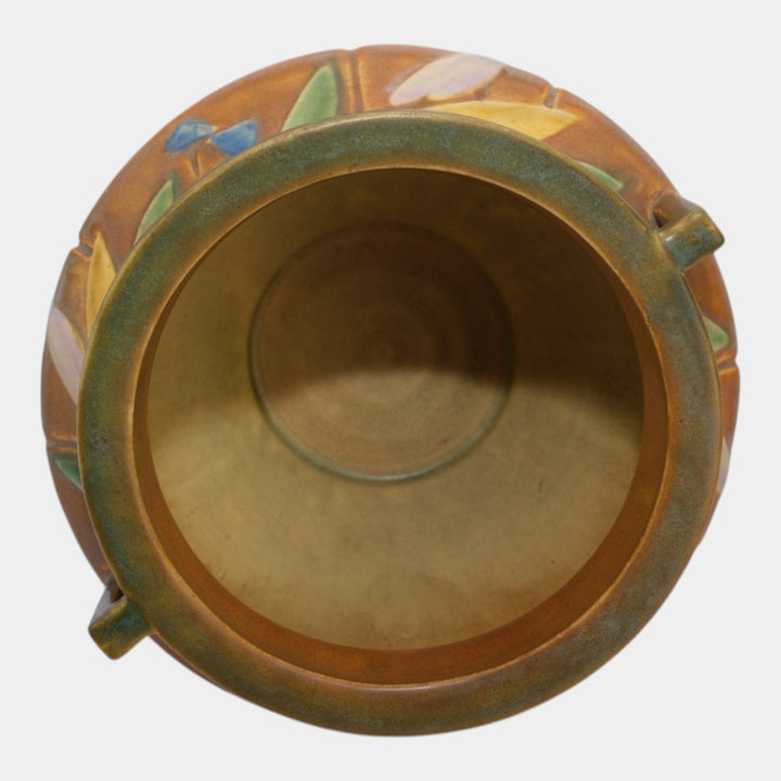Roseville Futura Tan 1928 Vintage Art Deco Pottery Jardiniere Planter 616-6 - Just Art Pottery