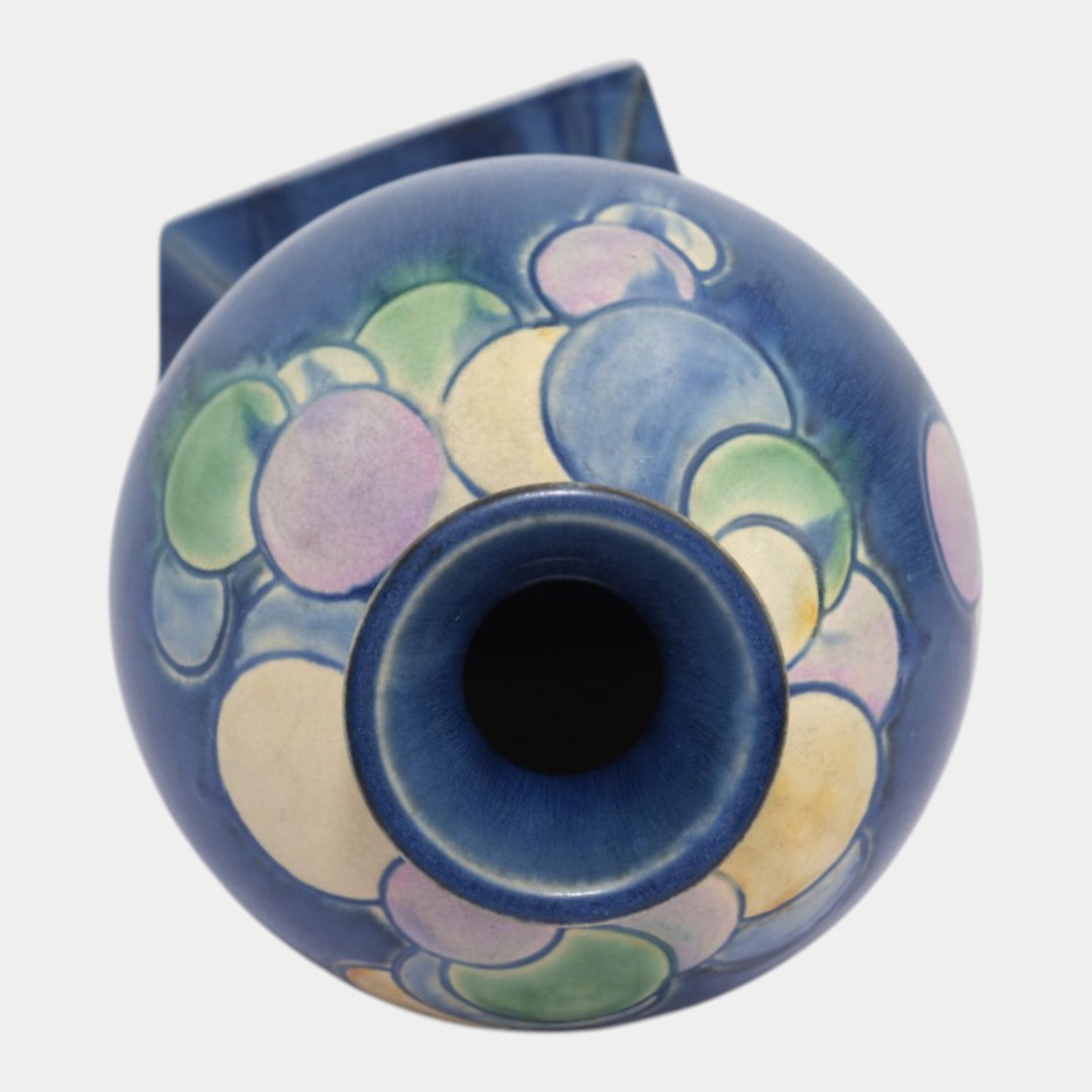 Roseville Futura Blue 1928 Vintage Art Pottery Ceramic Balloons Globe Vase 404-8