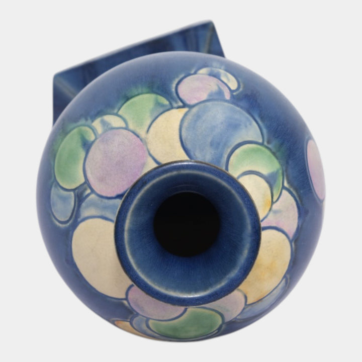 Roseville Futura Blue 1928 Vintage Art Pottery Ceramic Balloons Globe Vase 404-8
