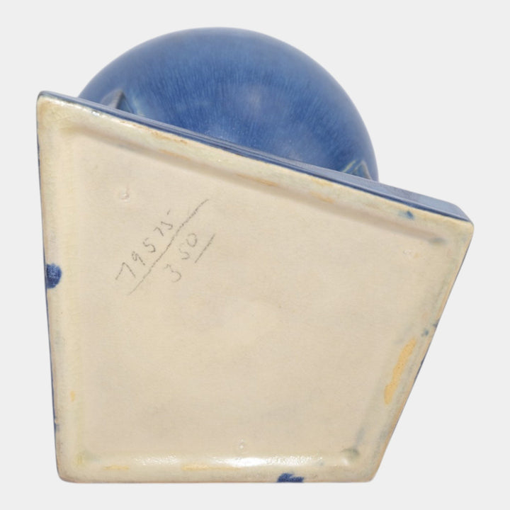 Roseville Futura Blue 1928 Vintage Art Pottery Ceramic Balloons Globe Vase 404-8