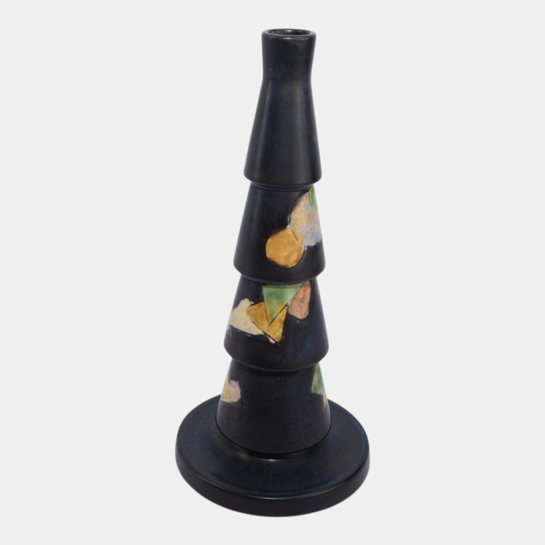 Roseville Futura Blue 1928 Vintage Art Deco Pottery Christmas Tree Vase 390-10 - Just Art Pottery