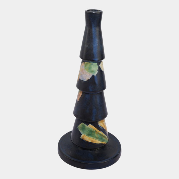 Roseville Futura Blue 1928 Vintage Art Deco Pottery Christmas Tree Vase 390-10 - Just Art Pottery