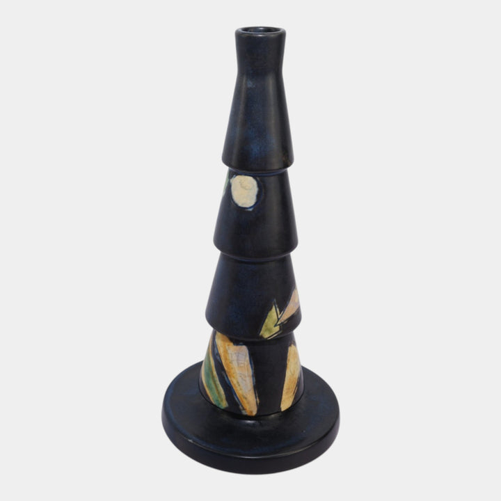 Roseville Futura Blue 1928 Vintage Art Deco Pottery Christmas Tree Vase 390-10 - Just Art Pottery
