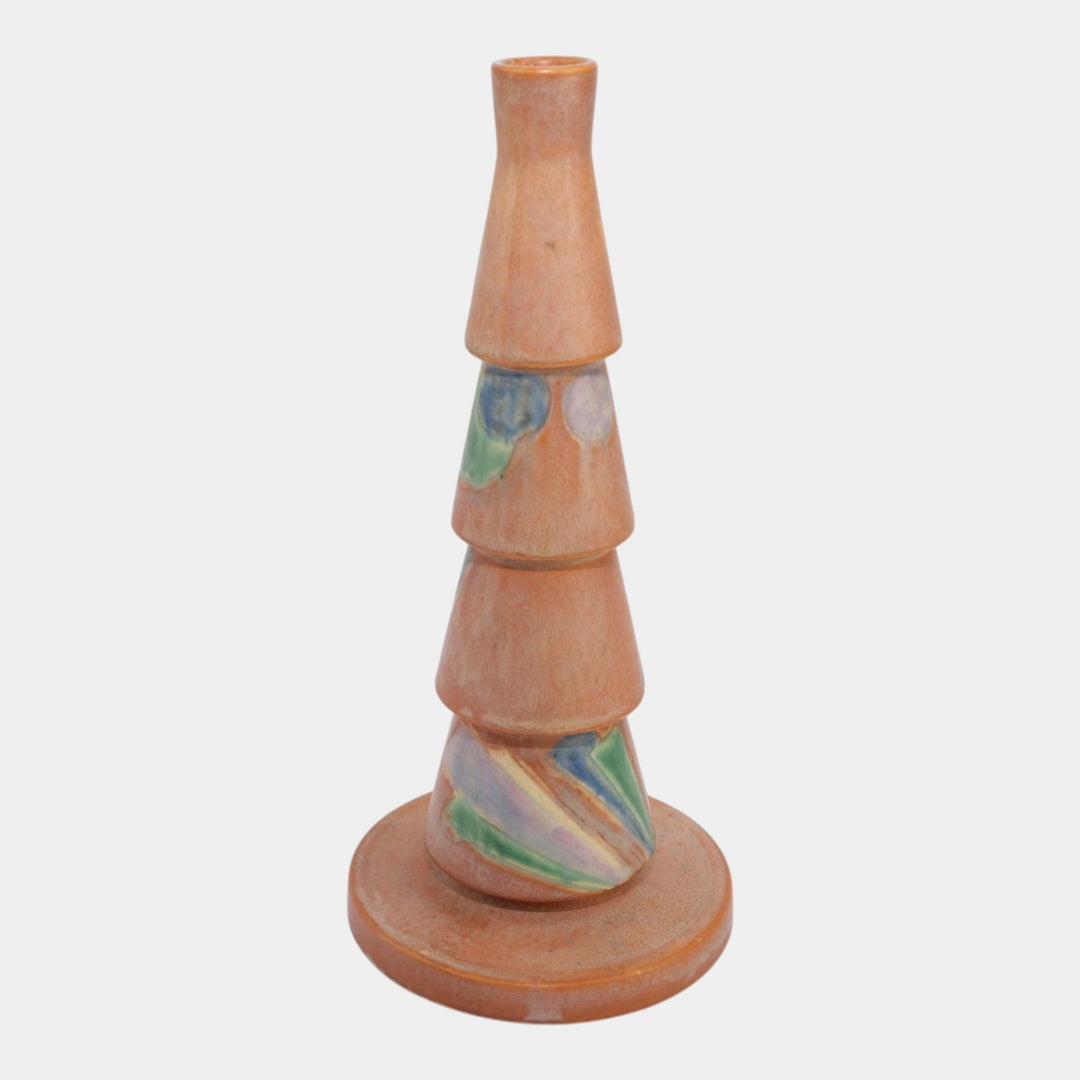 Roseville Futura Tan 1928 Vintage Art Deco Pottery Christmas Tree Vase 390-10 - Just Art Pottery