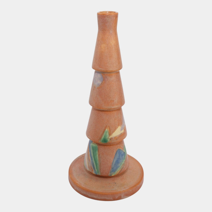 Roseville Futura Tan 1928 Vintage Art Deco Pottery Christmas Tree Vase 390-10 - Just Art Pottery