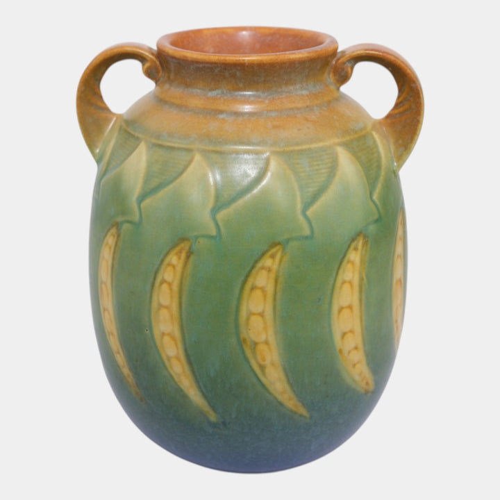 Roseville Falline Blue 1933 Vintage Arts And Crafts Pottery Ceramic Vase 647-7 - Just Art Pottery