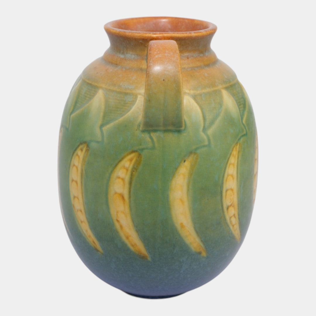 Roseville Falline Blue 1933 Vintage Arts And Crafts Pottery Ceramic Vase 647-7 - Just Art Pottery