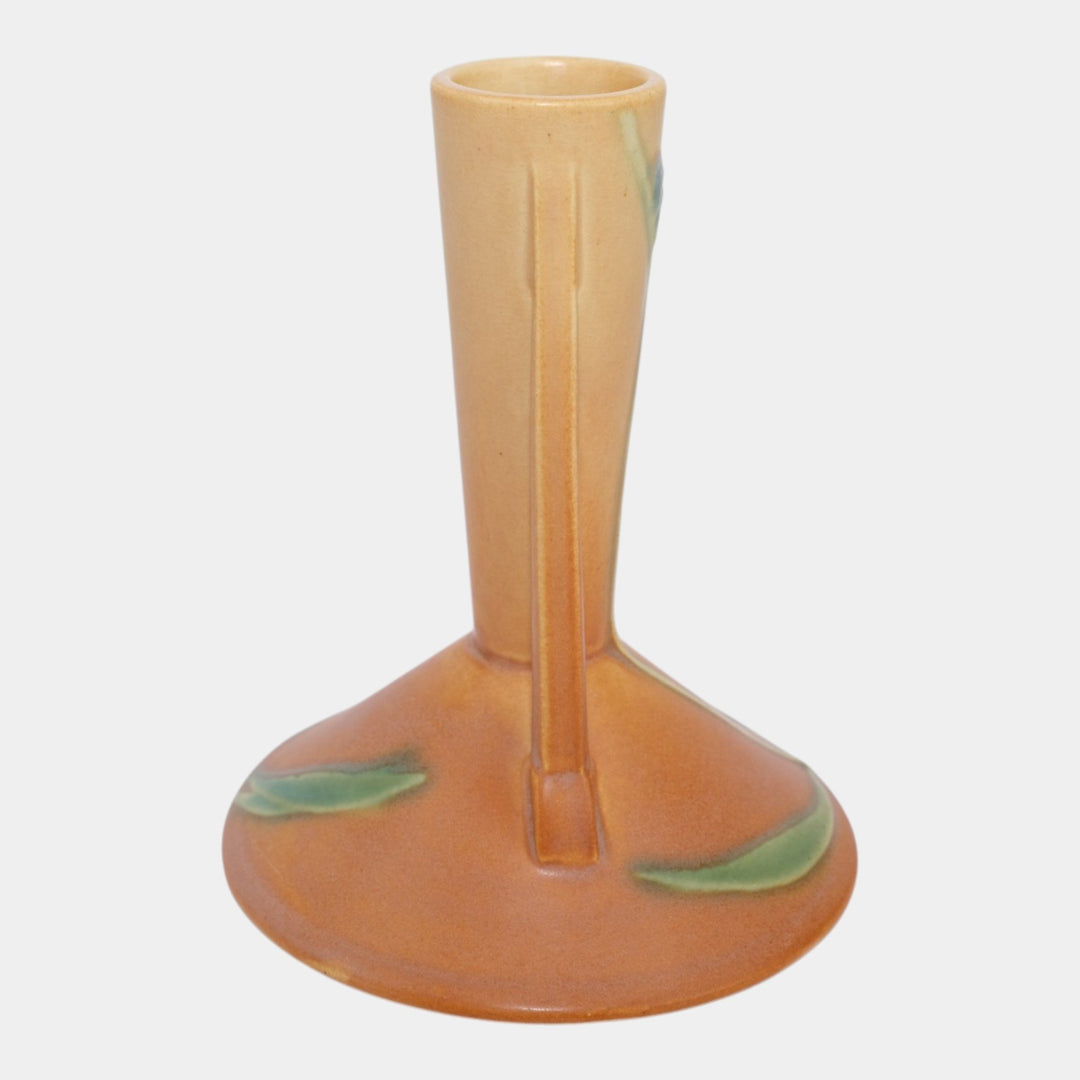 Roseville Futura Tan 1928 Vintage Art Deco Pottery Two Pole Bud Vase 422-6 - Just Art Pottery